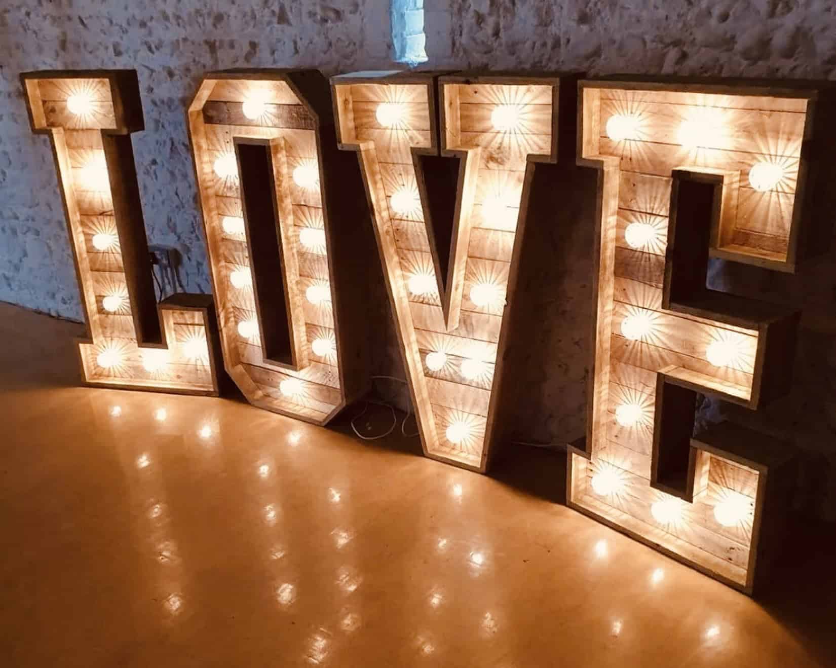 Rustic letters and statement pieces